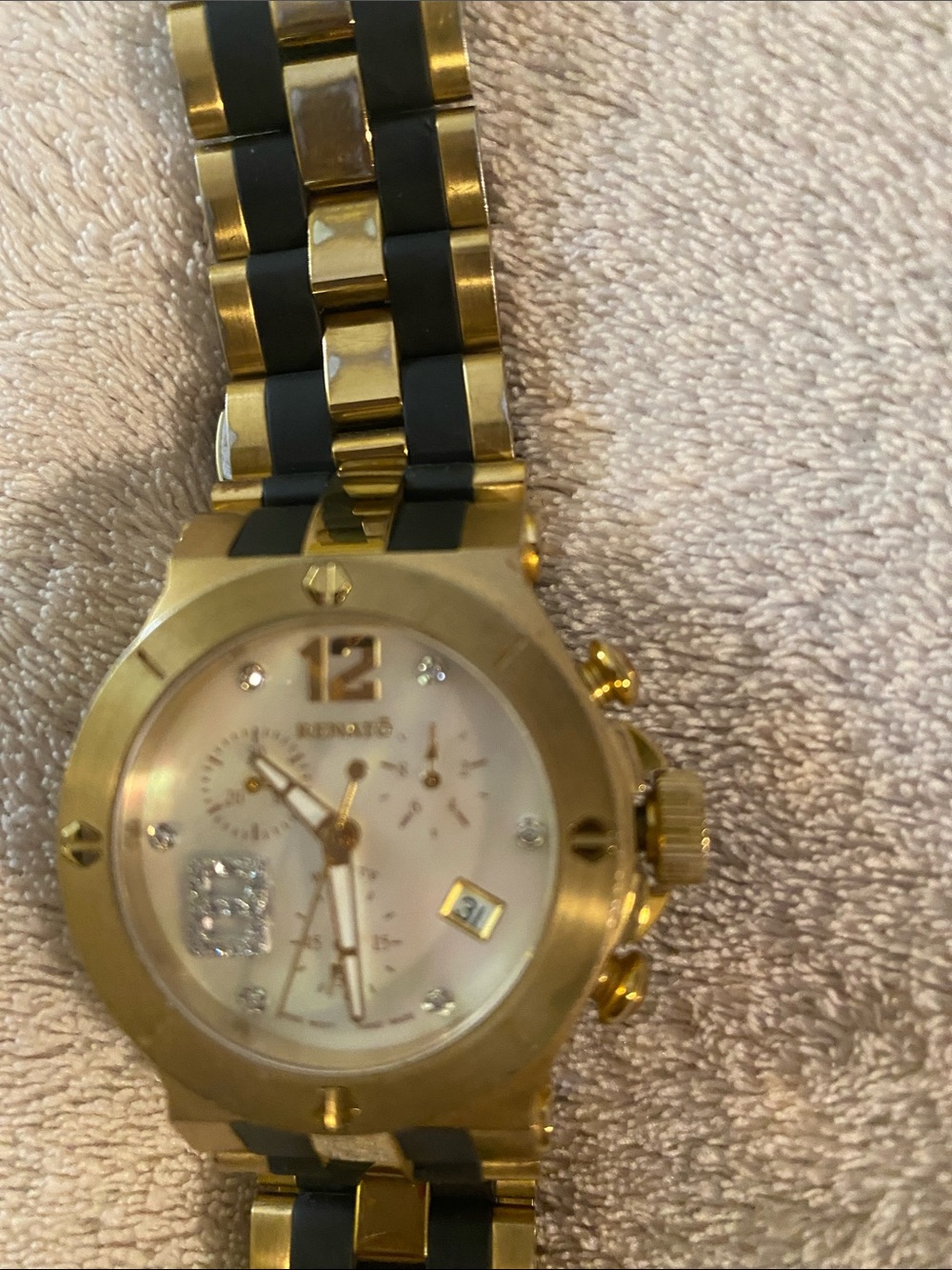 Renato Angi Gold and Black Men's Chronograph Watch